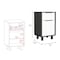 Tuhome Kaia Z Nightstand, One Drawer, One Cabinet, Four Legs, Superior Top, Smokey Oak/White CIB7915 - alternate 2
